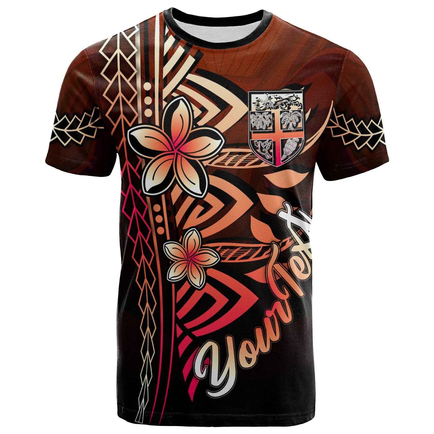 Fiji Custom T Shirt Red Vintage Tribal Mountain Unisex Red - Polynesian Pride