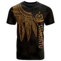 Vanuatu T Shirt Polynesian Wings (Golden) Unisex Golden - Polynesian Pride