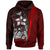 Tahiti Polynesian Hoodie Red Turtle with Hook Unisex RED - Polynesian Pride