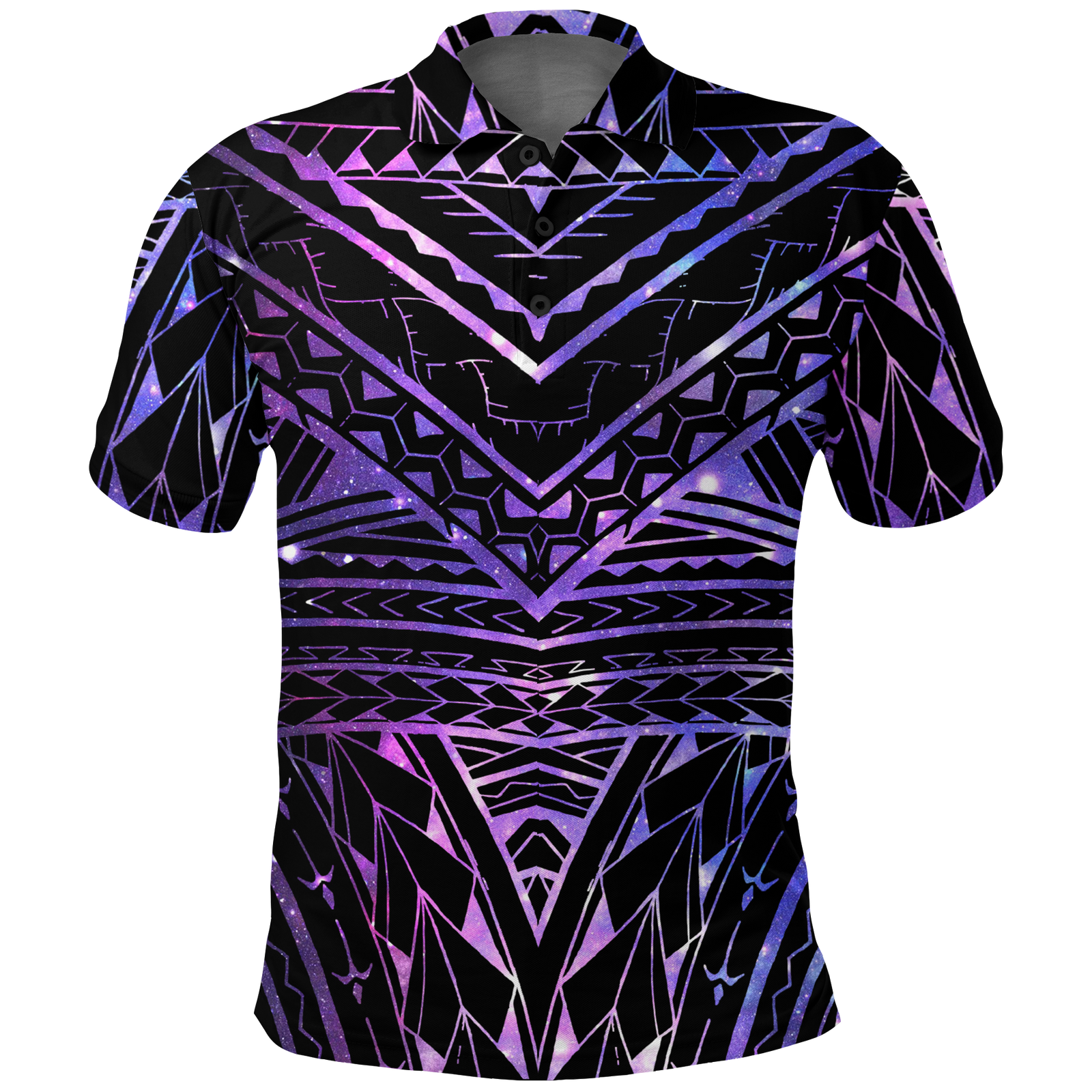 Polynesian Spearhead Purple Galaxy Polo Shirt LT12 Unisex Blue - Polynesian Pride