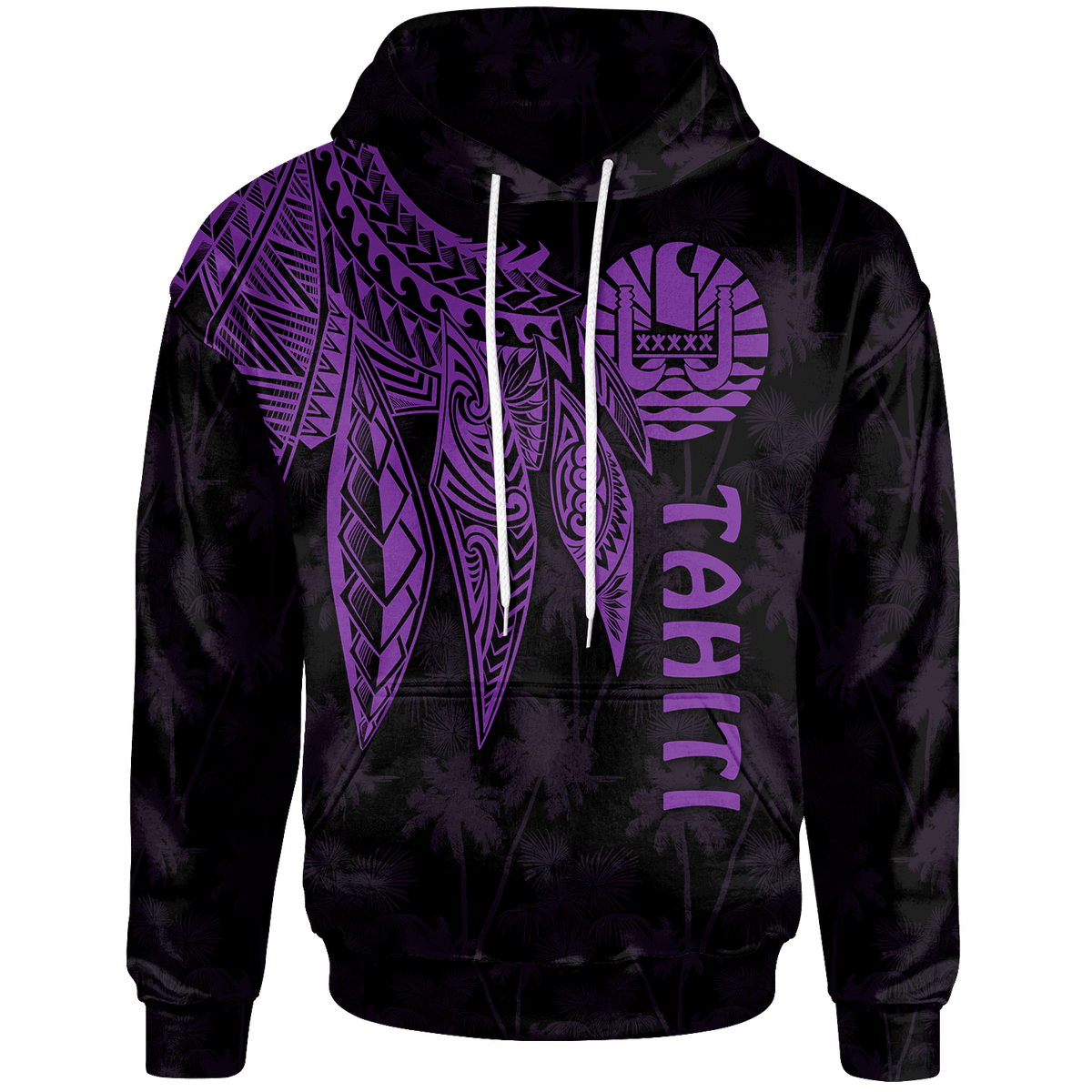 Tahiti Hoodie Polynesian Wings (Purple) Unisex Purple - Polynesian Pride