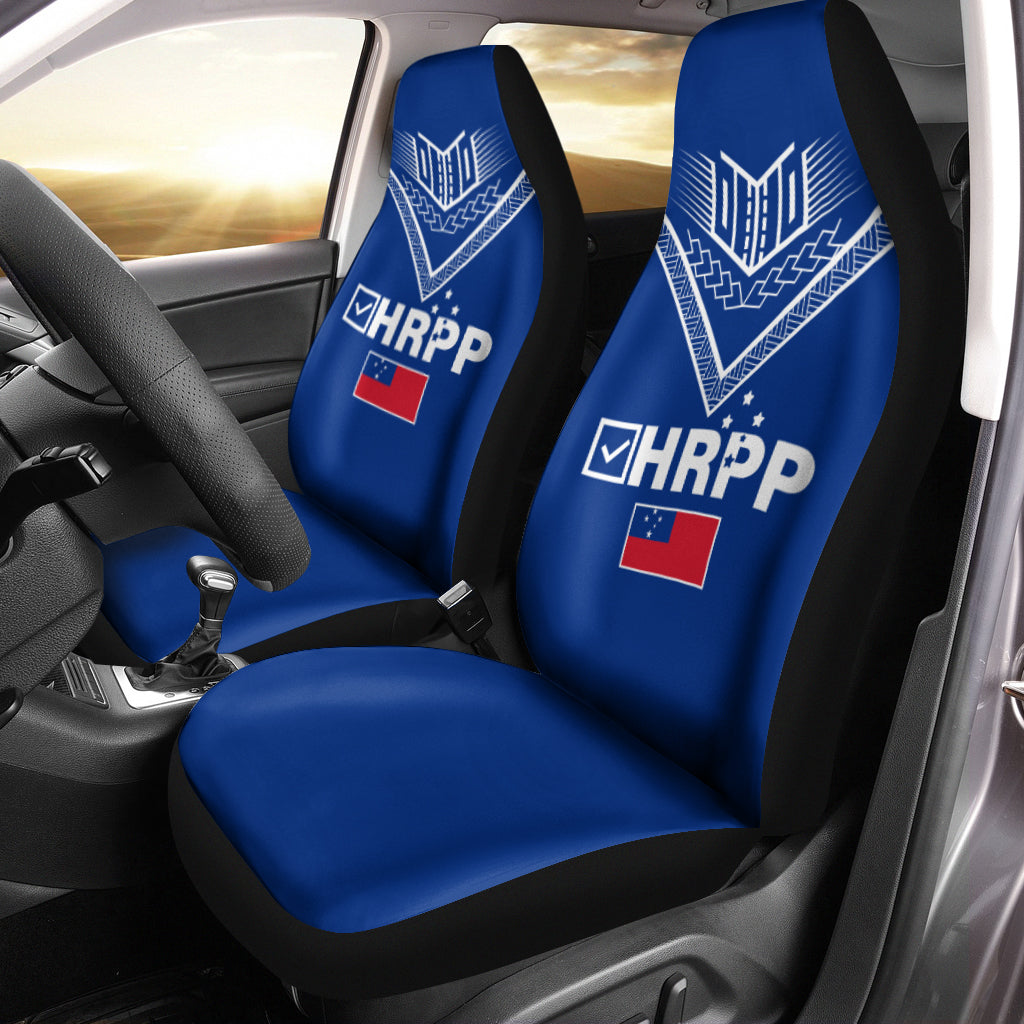 HRPP Samoa Car Seat Covers - Samoan Tribal - LT12 Universal Fit Blue - Polynesian Pride