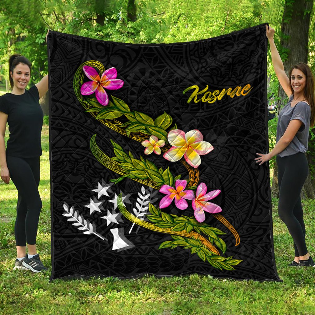 Kosrae Polynesian Quilt - Plumeria Tribal Black - Polynesian Pride