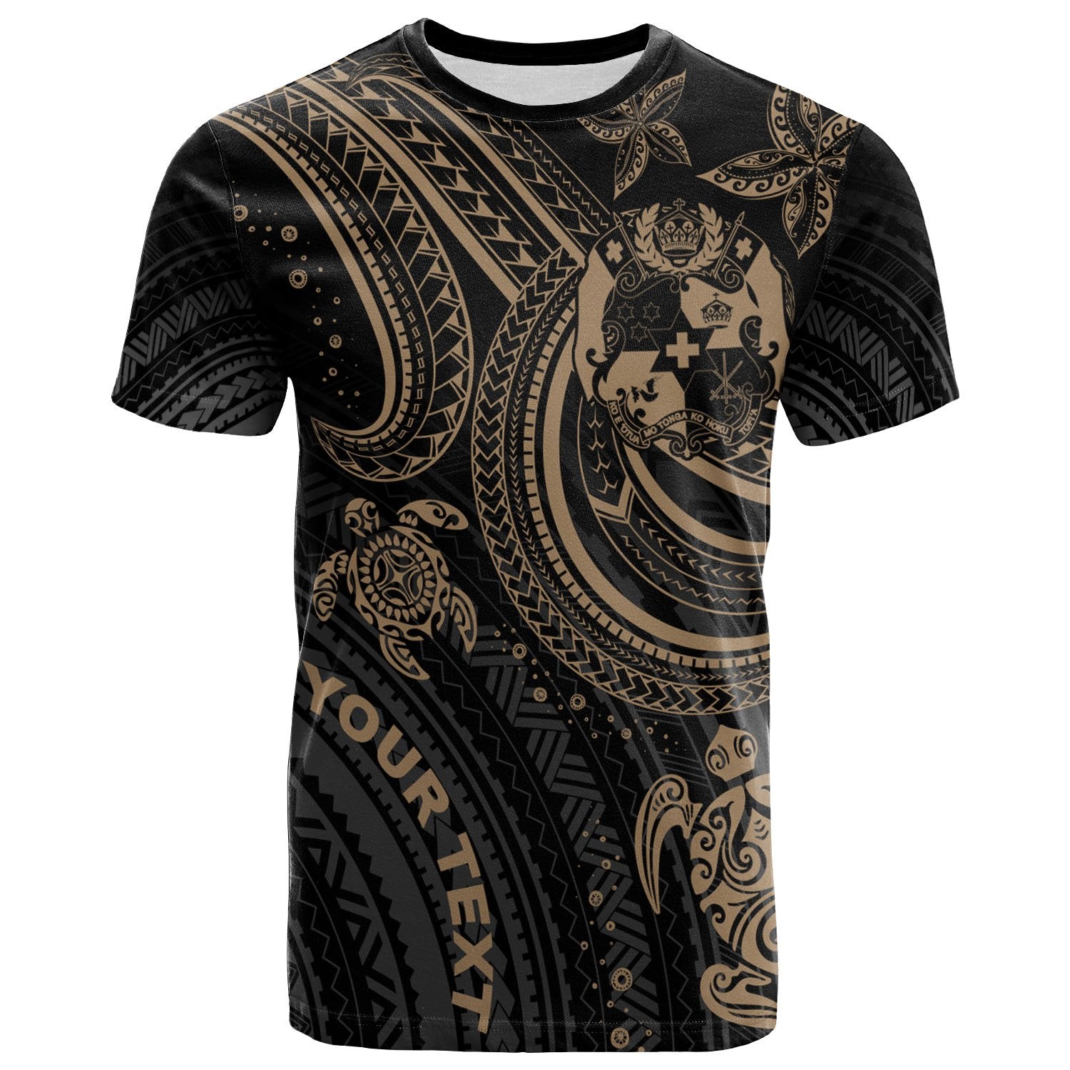 Tonga Custom T Shirt Gold Turtle Unisex Art - Polynesian Pride