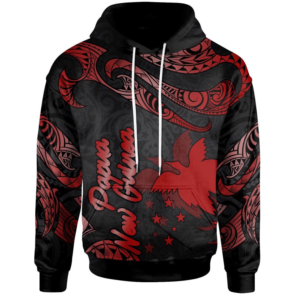 Papua New Guinea Hoodie Polynesian Tattoo Red Version Unisex Red - Polynesian Pride