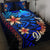 Papua New Guinea Custom Personalised Quilt Bed Set - Vintage Tribal Mountain Blue - Polynesian Pride