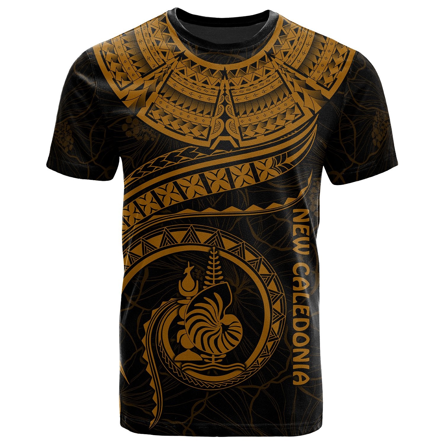 New Caledonia Polynesian T Shirt New Caledonia Waves (Golden) Unisex Golden - Polynesian Pride