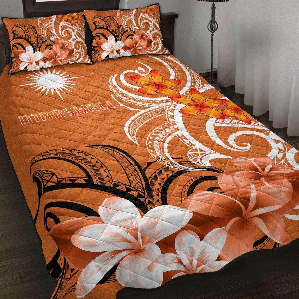 Marshall Islands Quilt Bed Set - Marshallese Spirit Orange - Polynesian Pride