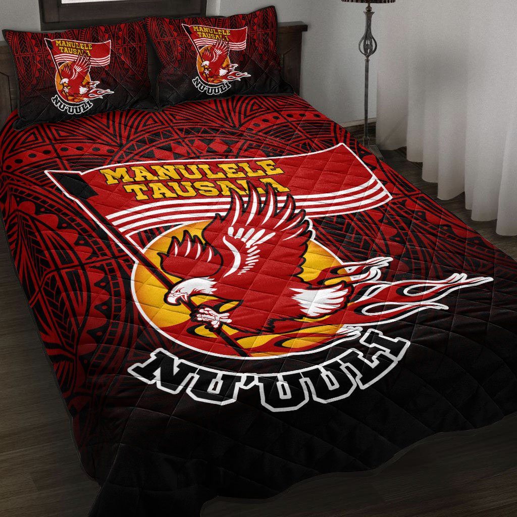 American Samoa Quilt Bed Set - Manulele Tausala Nuuuli (Ver 2) Red - Polynesian Pride