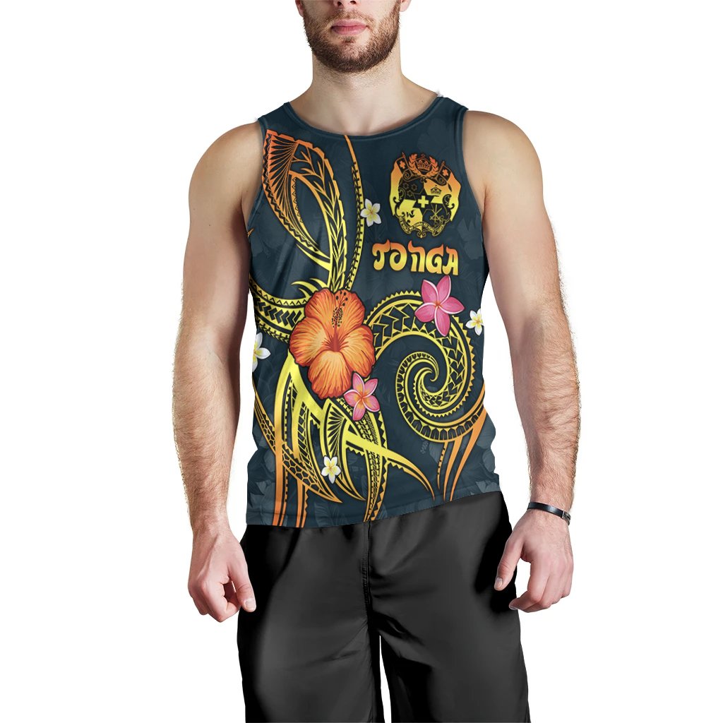 Tonga Polynesian Men's Tank Top - Legend of Tonga (Blue) - Polynesian Pride