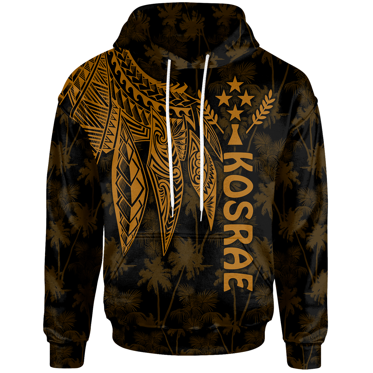 Kosrae Hoodie Polynesian Wings (Golden) Unisex Golden - Polynesian Pride