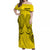 Cook Islands Aitutaki Off Shoulder Long Dress - Tribal Pattern - LT12 Long Dress Yellow - Polynesian Pride
