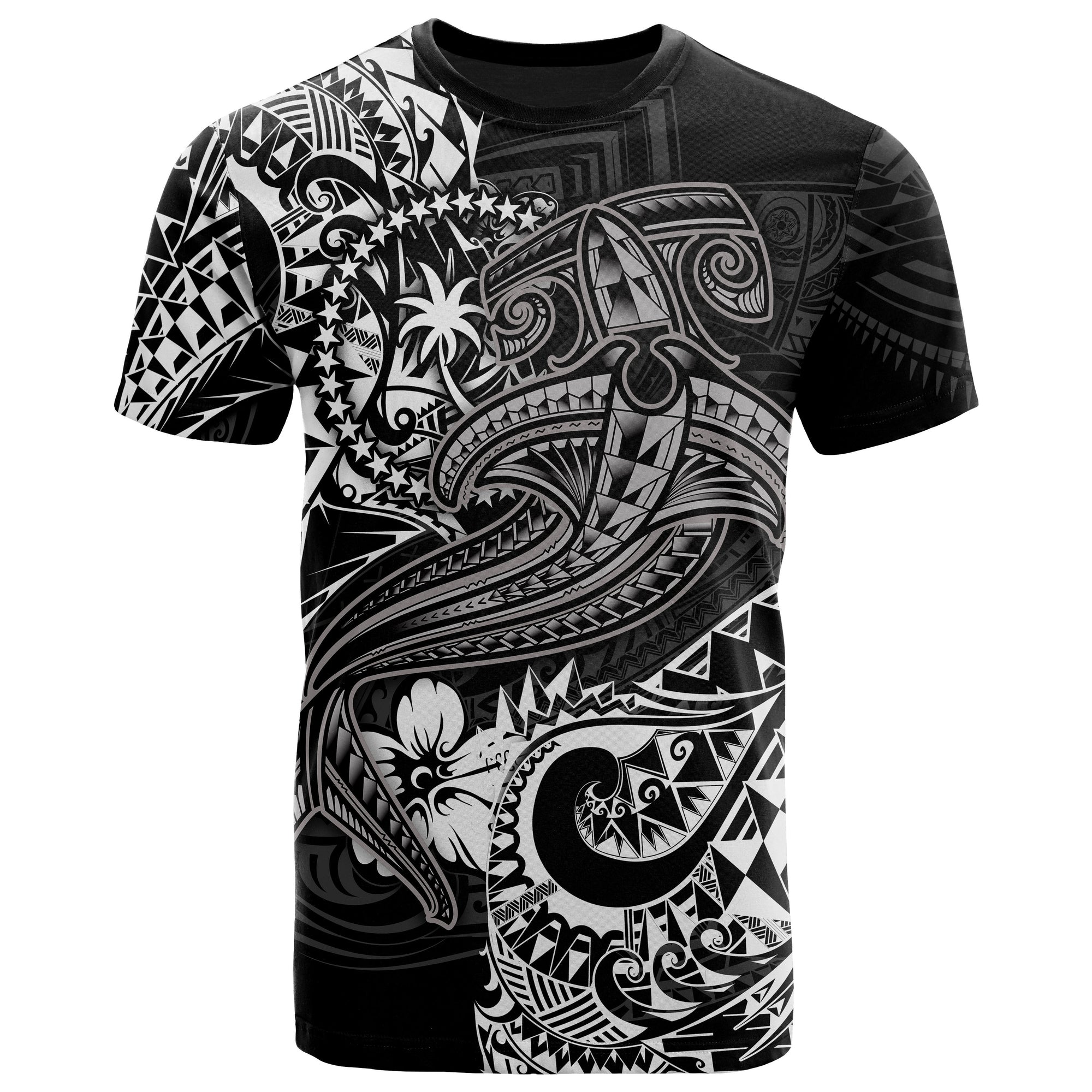 Chuuk T Shirt White Shark Polynesian Tattoo Unisex White - Polynesian Pride