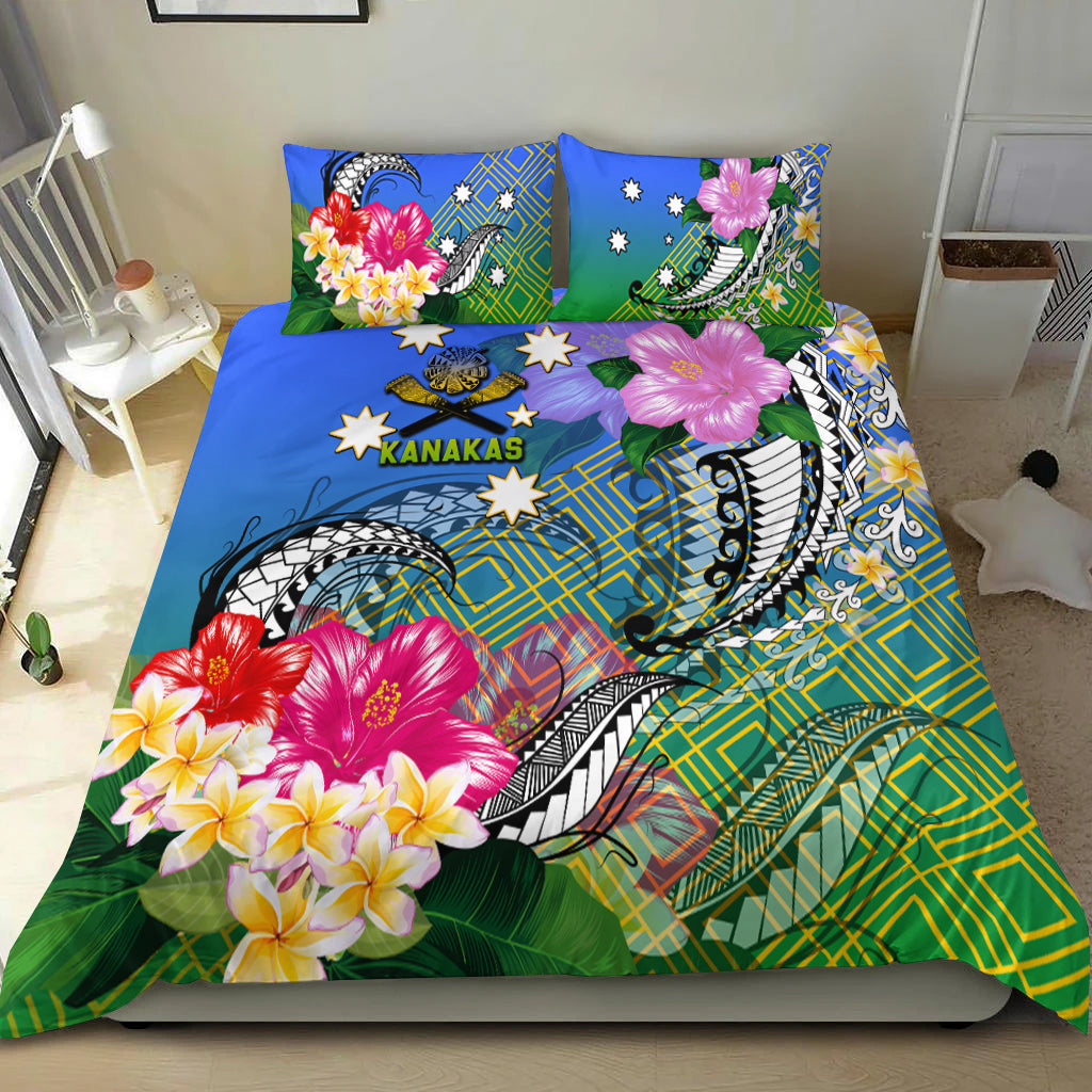 South Sea Islanders Kanakas Hibiscus Polynesia Bedding Set - LT2 BLUE - Polynesian Pride