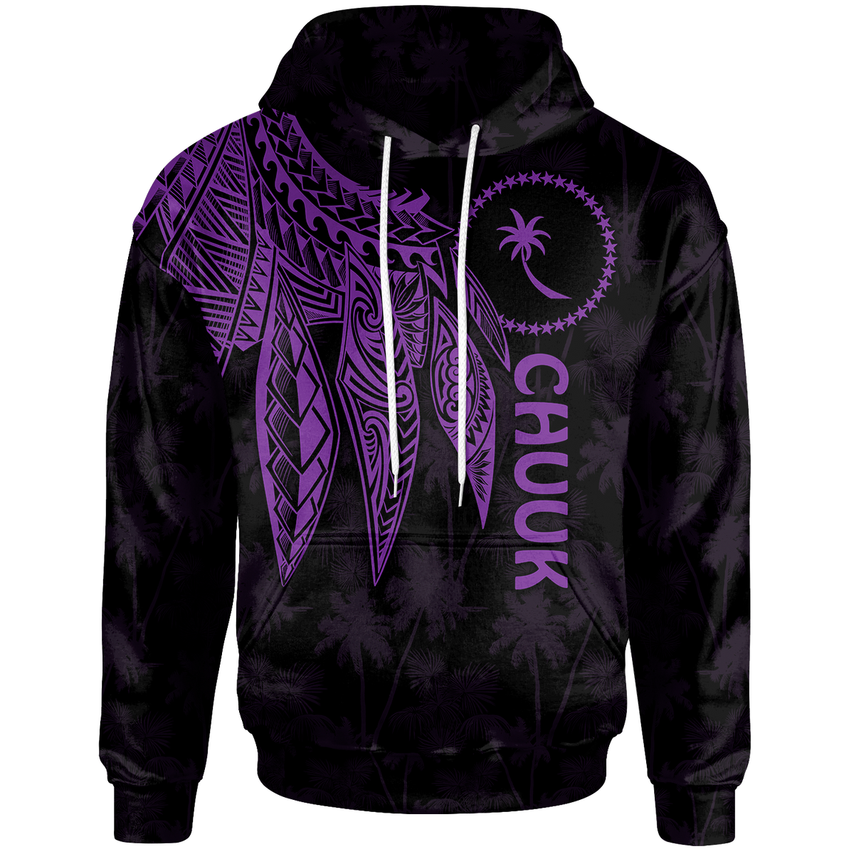 Chuuk Hoodie Polynesian Wings (Purple) Unisex Purple - Polynesian Pride