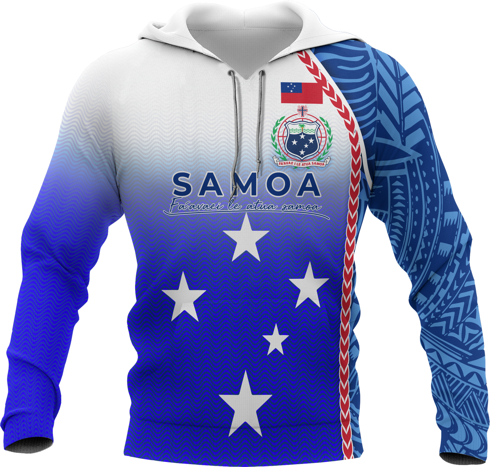 Samoa Hoodie Ocean Waves Unisex - Polynesian Pride