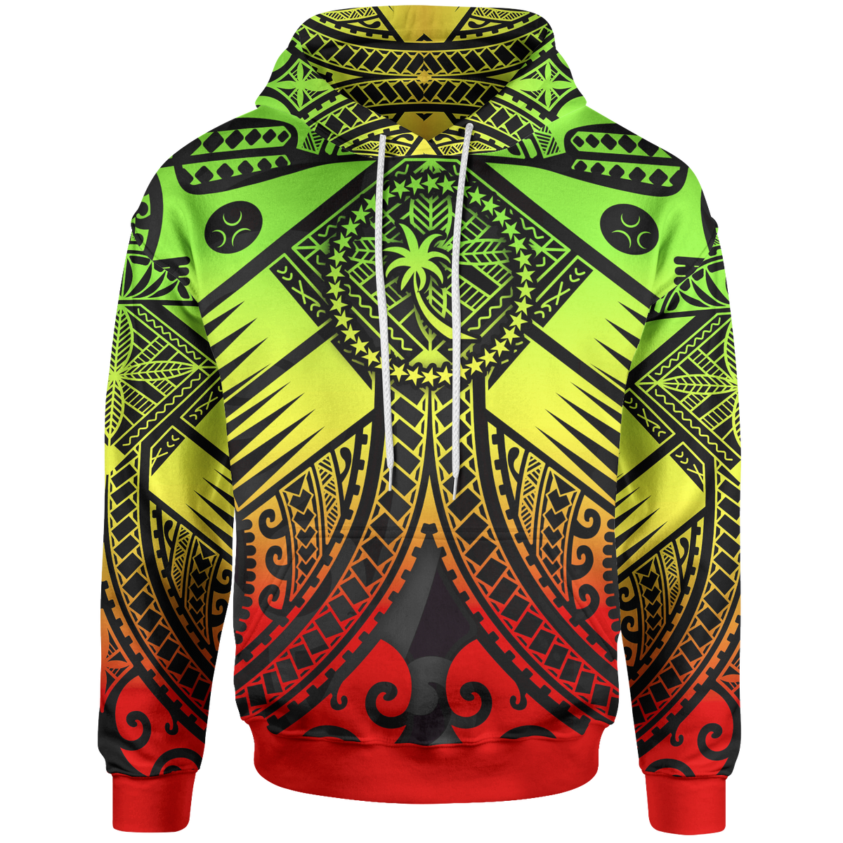 Chuuk Hoodie Reggae Seal with Polynesian Tattoo Unisex Reggae - Polynesian Pride