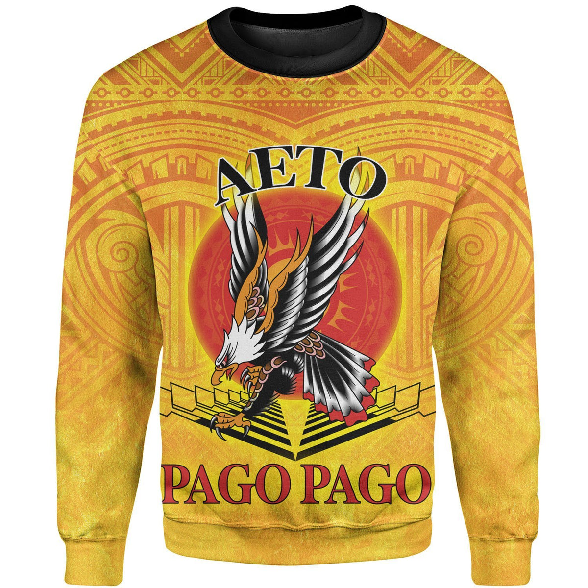 American Samoa Custom Personalised Sweatshirt - Pago Pago Aeto (Ver 2) Unisex Yellow - Polynesian Pride