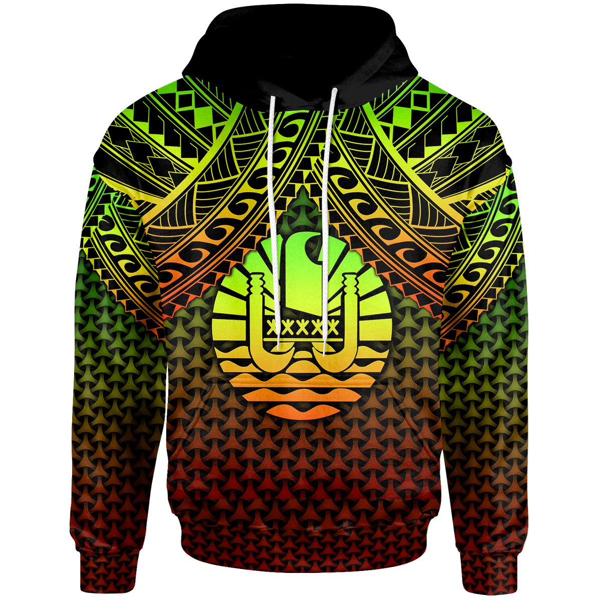 Polynesian Tahiti Hoodie Reggae Vintage Polynesian Patterns Unisex Reggae - Polynesian Pride