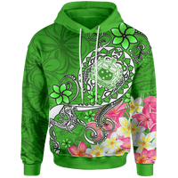Samoa Hoodie Turtle Plumeria (Green) Unisex Green - Polynesian Pride