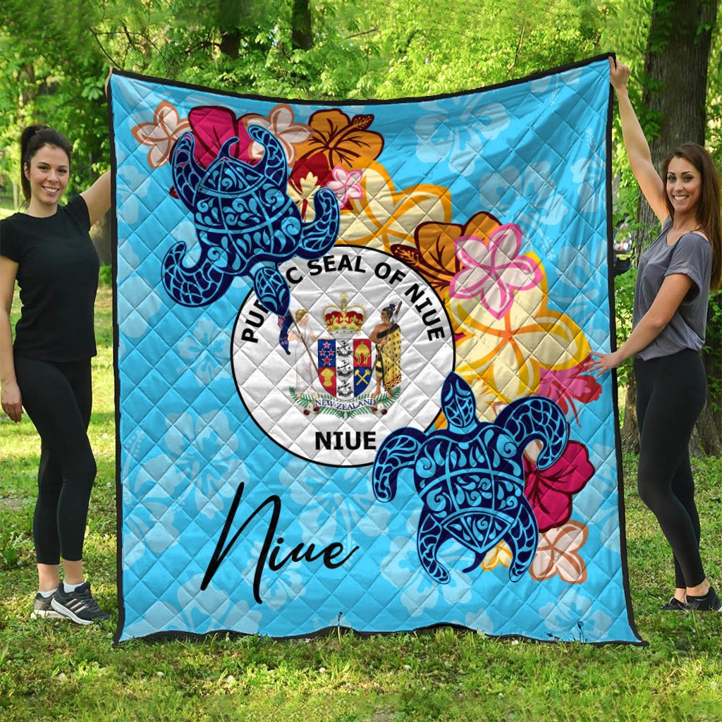 Niue Premium Quilt - Tropical Style Blue - Polynesian Pride