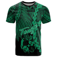 Tonga Polynesian T Shirt Tribal Wave Tattoo Green Unisex Green - Polynesian Pride