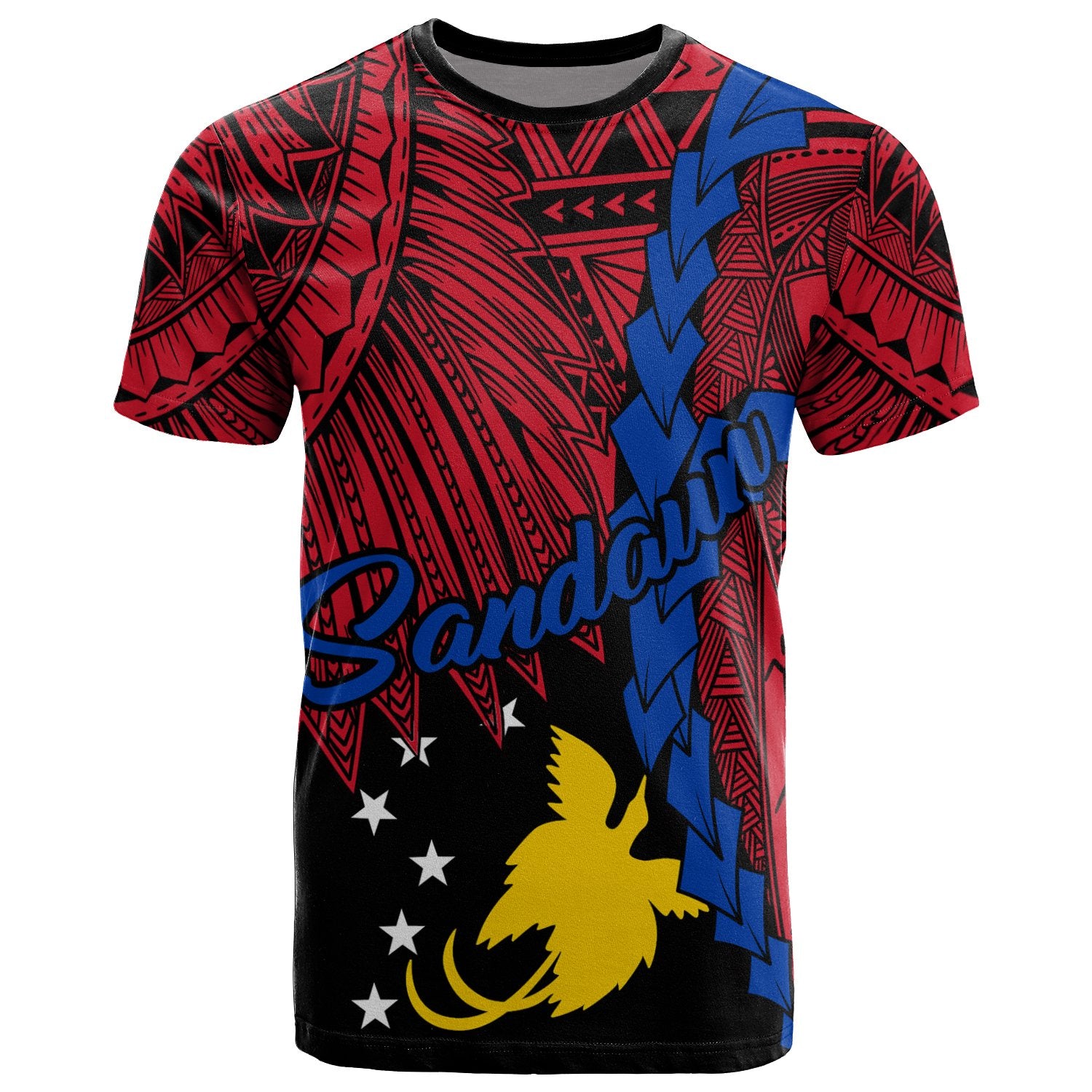 Papua New Guinea Sandaun Province Polynesian T Shirt Tribal Wave Tattoo Unisex RED - Polynesian Pride