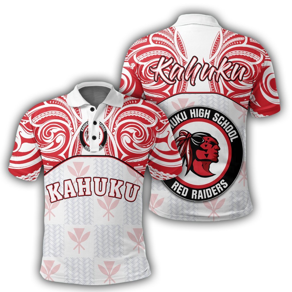 Hawaii Polo Shirt Kanaka Kahuku High School Polo Shirt Demodern Style Unisex White - Polynesian Pride