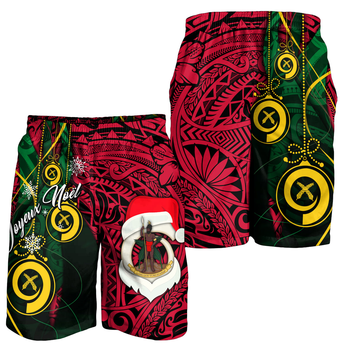 Vanuatu Christmas - Joyeux Nol Santas God Yumi Men Short - LT2 - Polynesian Pride