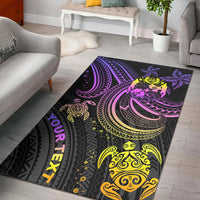 Tonga Custom Personalised Area Rug - Pink Turtle Pink - Polynesian Pride