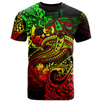 Tonga T Shirt Reggae Shark Polynesian Tattoo Unisex Red - Polynesian Pride