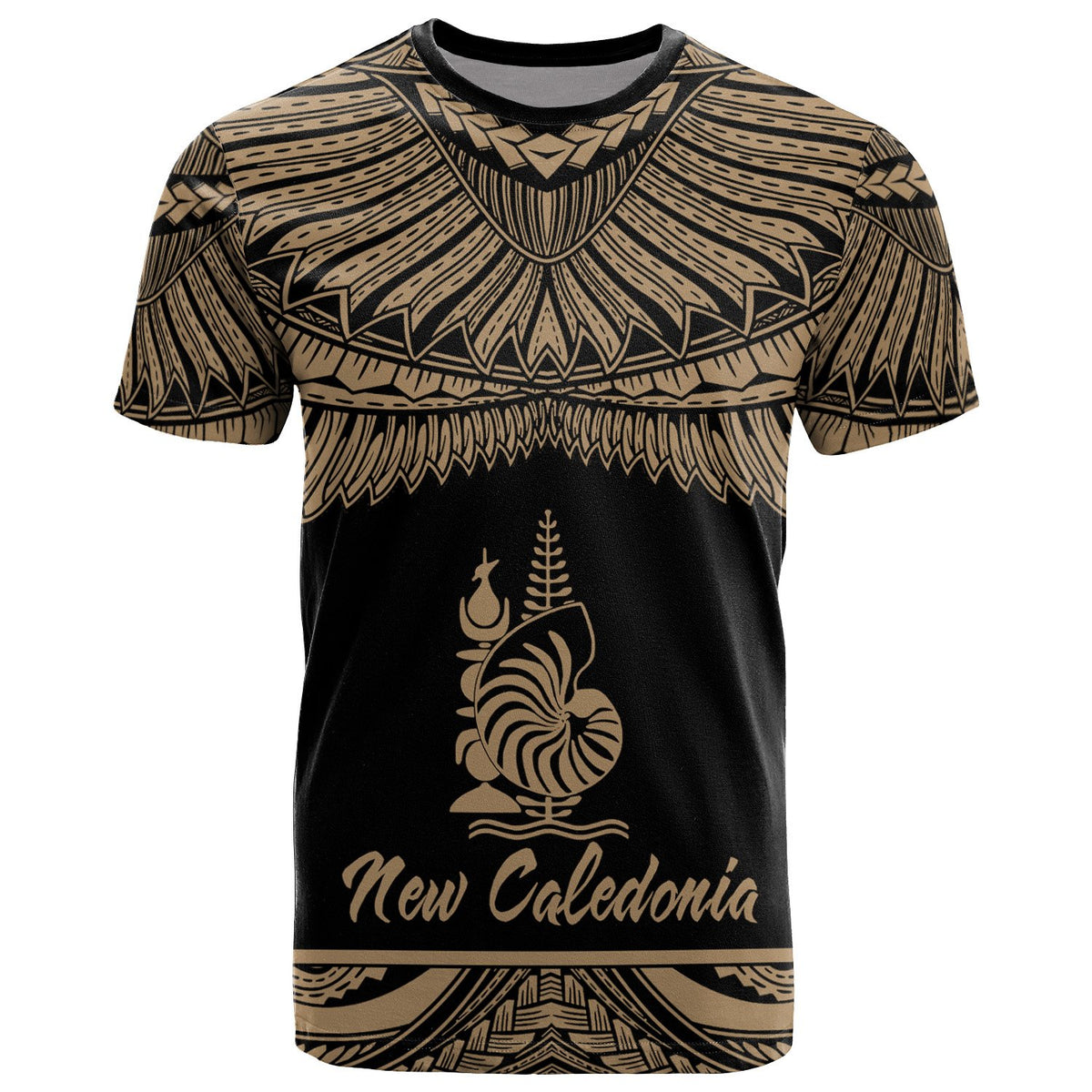 New Caledonia Polynesian T Shirt New Caledonia Pride Gold Version Unisex Art - Polynesian Pride