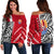 Tahiti Unique Off Shoulder Sweater Polynesia Pattern LT13 Red - Polynesian Pride