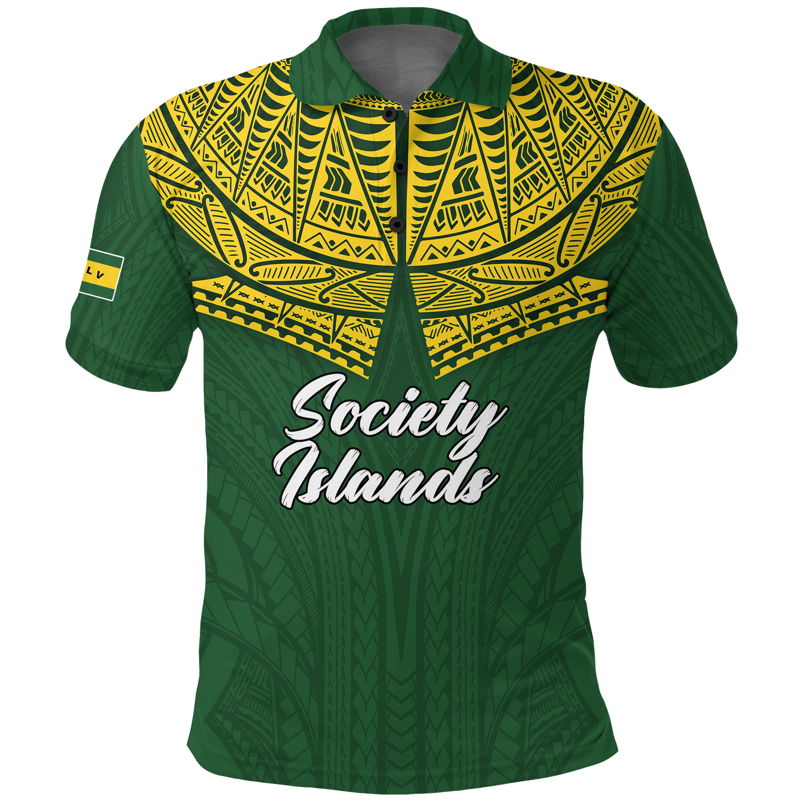 Society Islands Pride Polo Shirt LT12 Unisex Green - Polynesian Pride