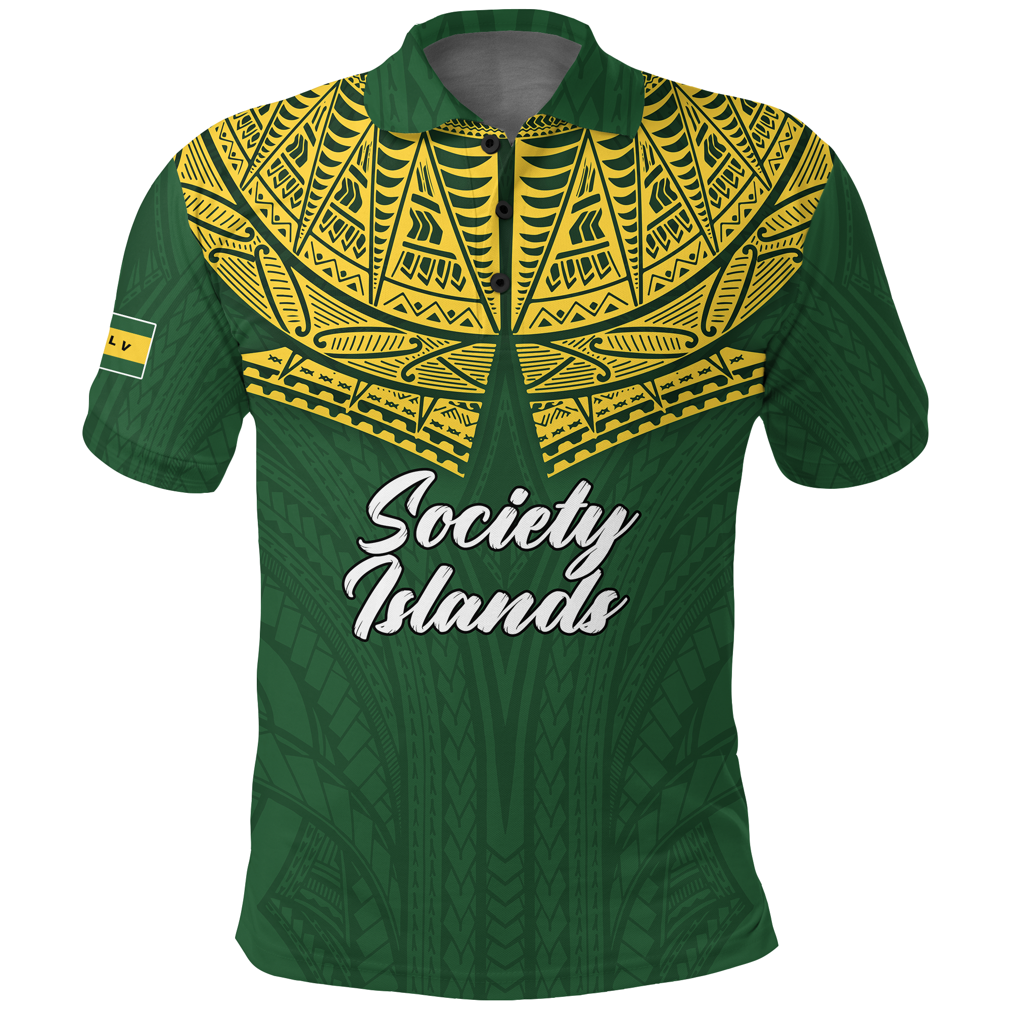 Society Islands Pride Polo Shirt LT12 Unisex Green - Polynesian Pride