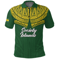 Society Islands Pride Polo Shirt LT12 Unisex Green - Polynesian Pride