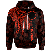 Cook Islands Hoodie Polynesian Wings (Red) Unisex Red - Polynesian Pride