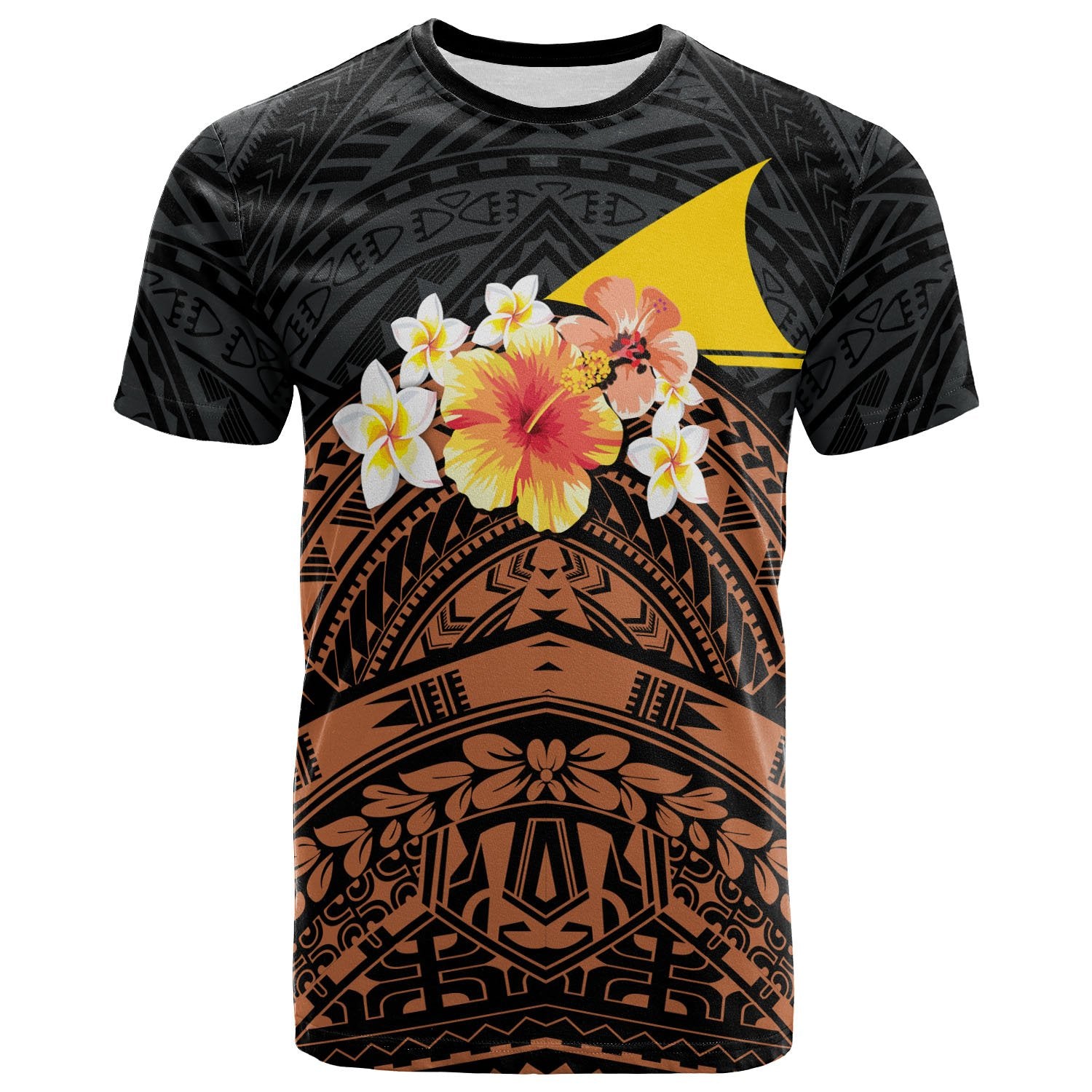 Tokelau Custom T Shirt Tribal Pattern Hibiscus Unisex Black - Polynesian Pride