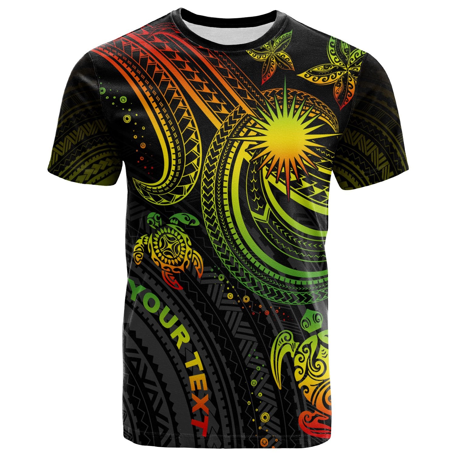 Marshall Islands Custom T shirt Reggae Turtle Unisex Art - Polynesian Pride