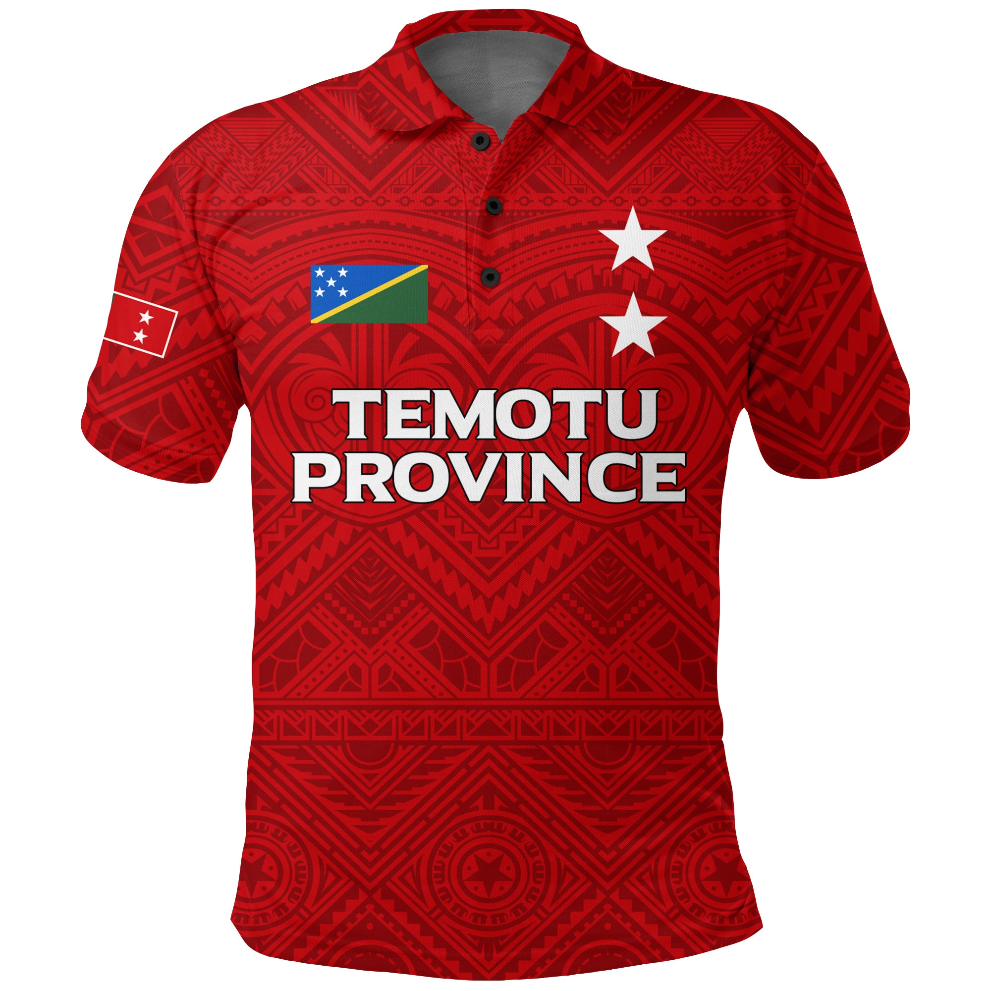 Custom Solomon Islands Temotu Province Polo Shirt Tribal Pattern LT12 Unisex Red - Polynesian Pride