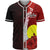 Palau Polynesian Baseball Shirt - Coat Of Arm With Hibiscus Unisex Red - Polynesian Pride