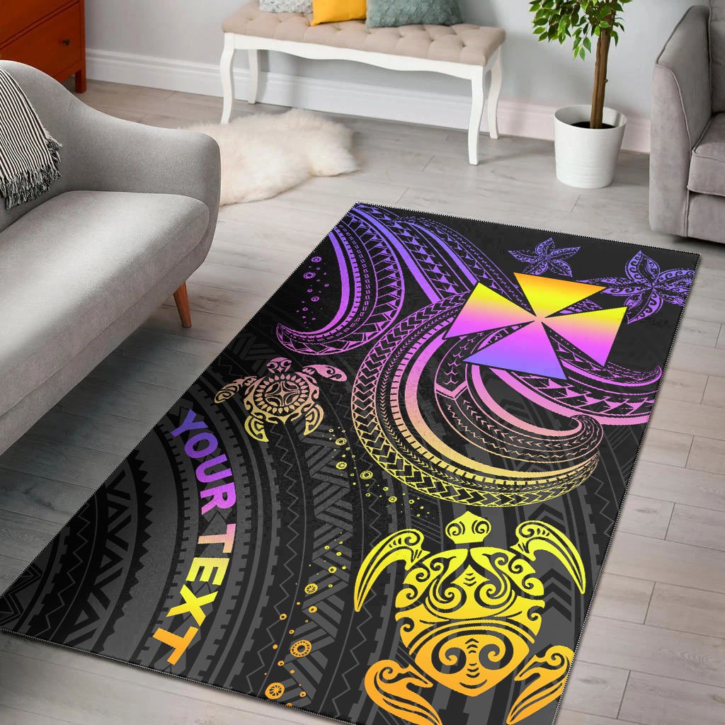Wallis and Futuna Custom Personalised Area Rug - Pink Turtle Pink - Polynesian Pride