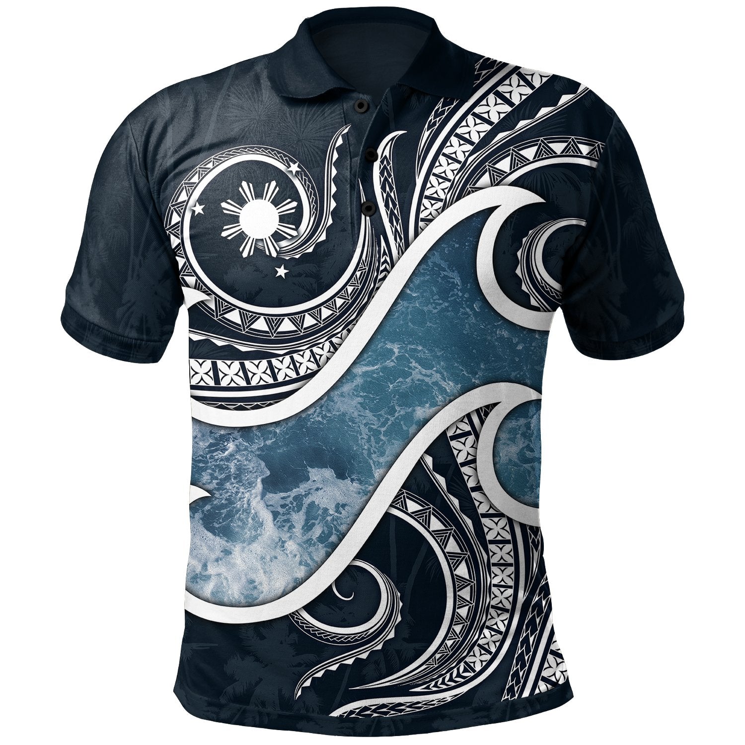 The Philippines Polo Shirt Ocean Style Unisex Blue - Polynesian Pride