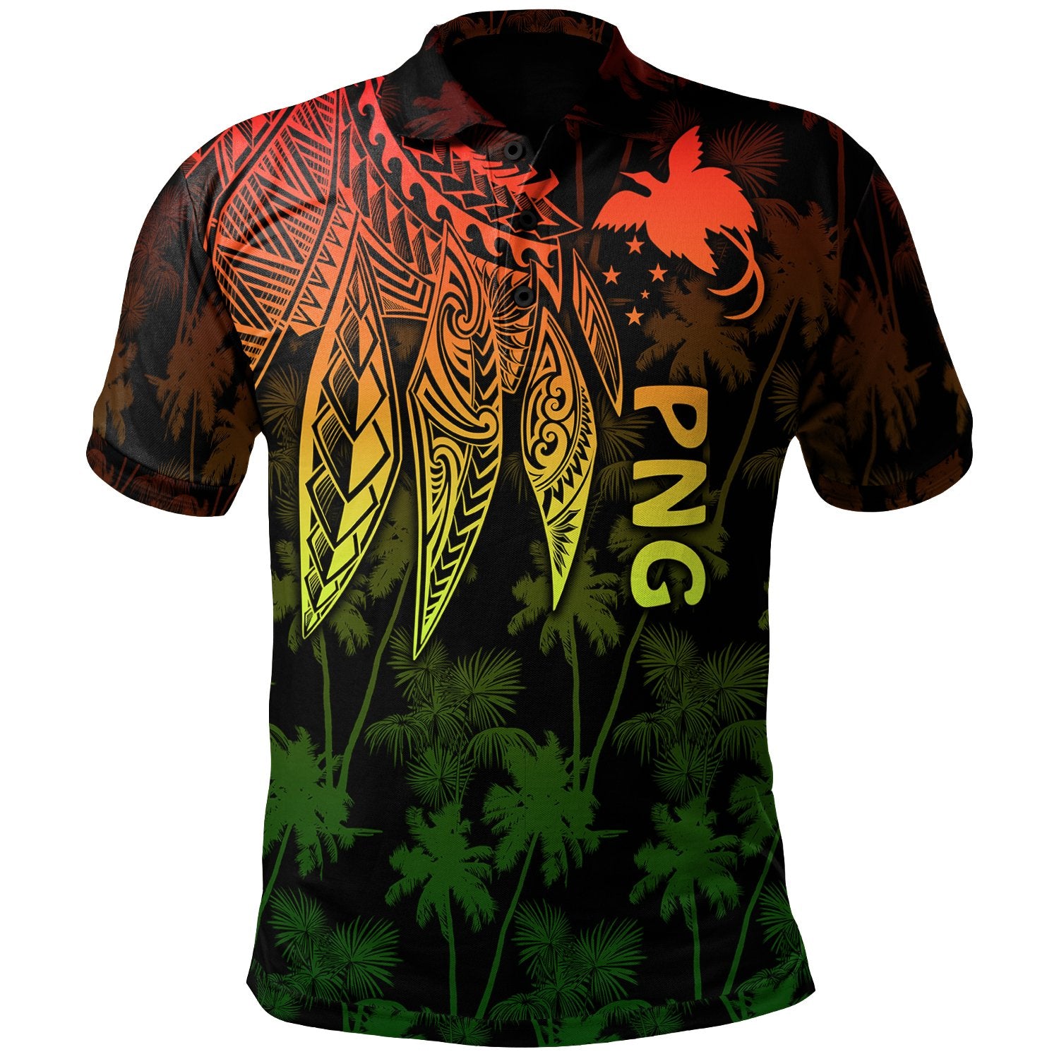 Papua New Guinea Polo Shirt Polynesian Wings (Reggae) Reggae - Polynesian Pride