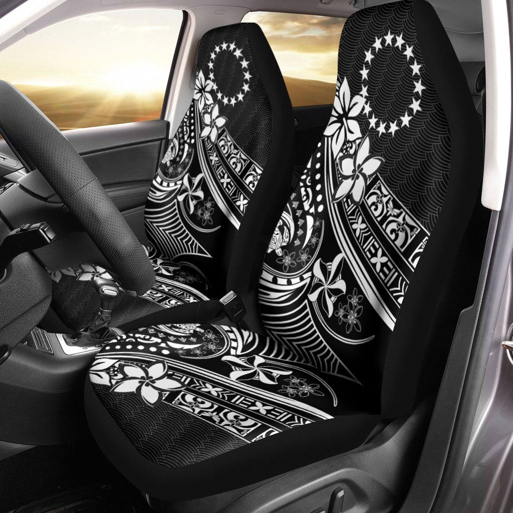 Cook Islands Car Seat Cover - The Flow OF Ocean Universal Fit Black - Polynesian Pride