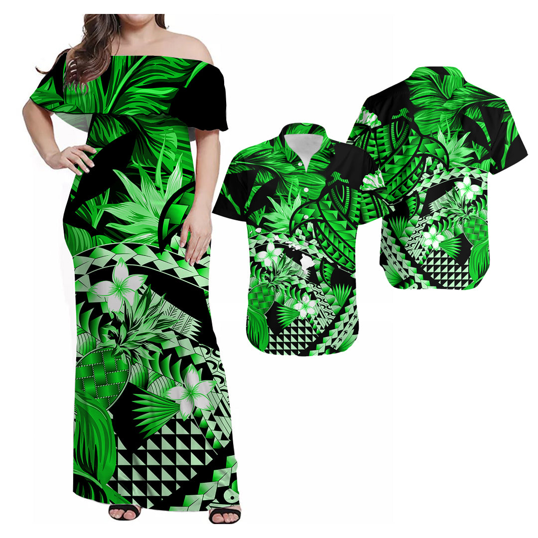 Polynesian Hawaiian with Turrtle Matching Dress and Hawaiian Shirt No.1 LT6 Art - Polynesian Pride