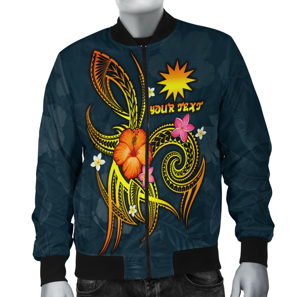 Nauru Polynesian Personalised Men's Bomber Jacket - Legend of Nauru (Blue) Blue - Polynesian Pride