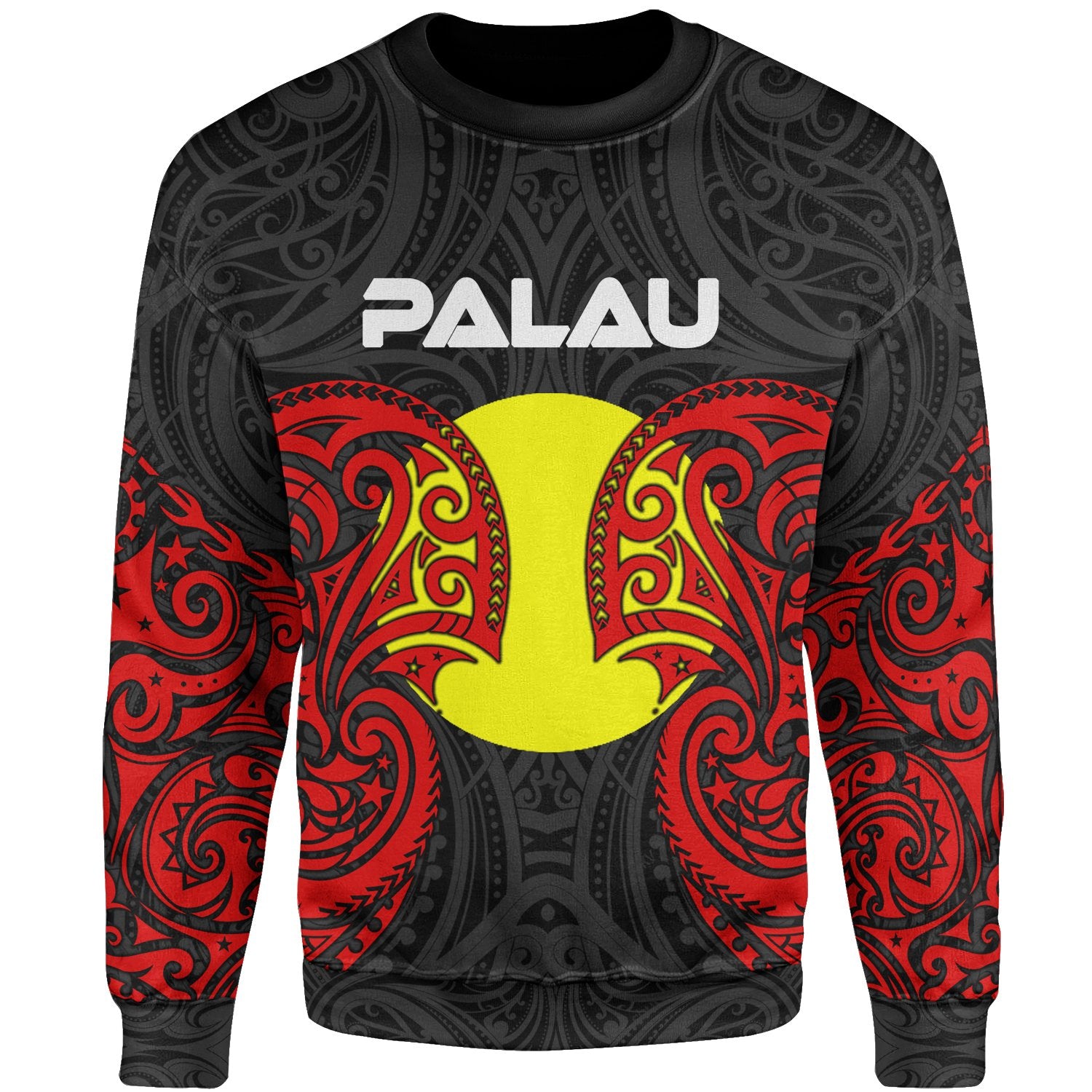 Palau Polynesian Sweater - Spirit Style Unisex Black - Polynesian Pride