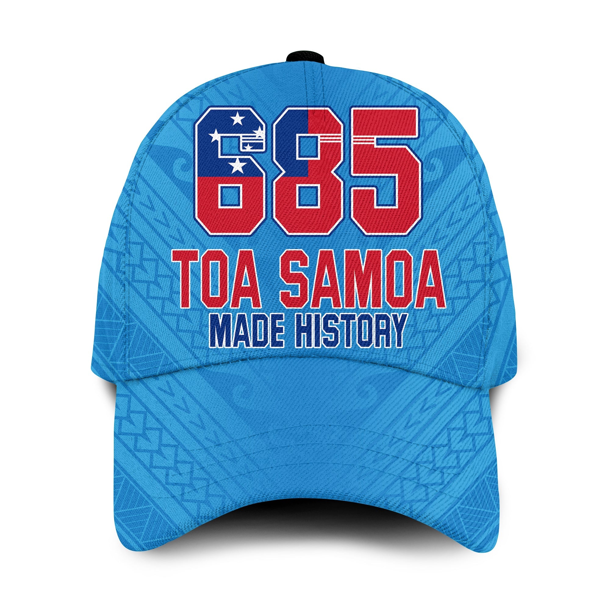 Toa Samoa Rugby Classic Cap Proud 685 Made History Blue Ver.01 LT13 Classic Cap Universal Fit Blue - Polynesian Pride