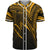 Papua New Guinea Baseball Shirt - Gold Color Cross Style Unisex Black - Polynesian Pride